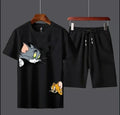 Men Black Tom and jerry Print Track suit