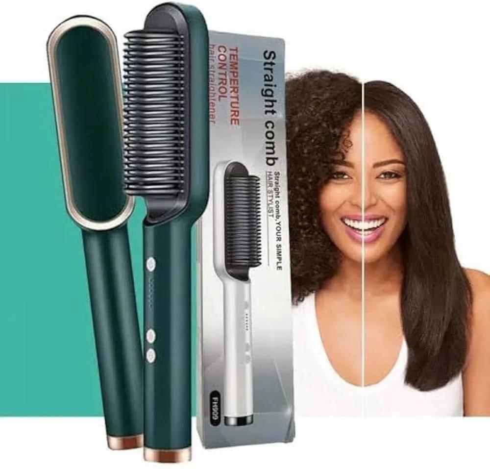 Stylish Hair Dryer Brush Black Rose Gold Temperature Control