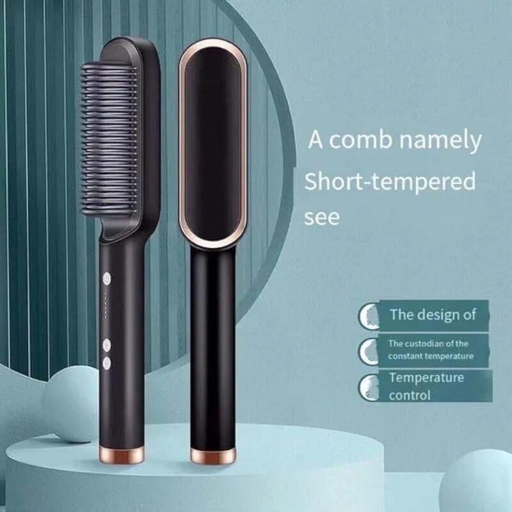 Stylish Hair Dryer Brush Black Rose Gold Temperature Control