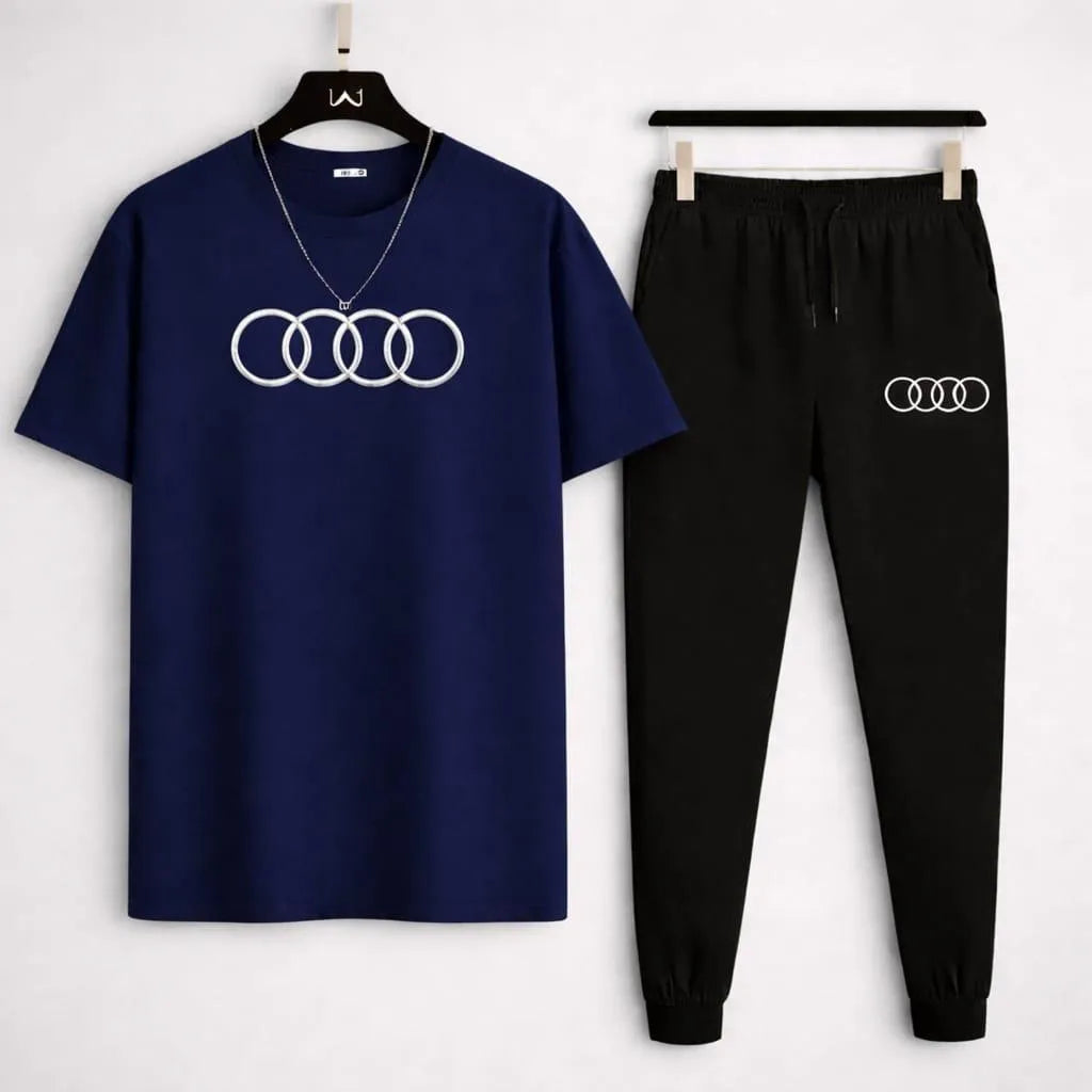 Men track suit Bule cotton slim fit