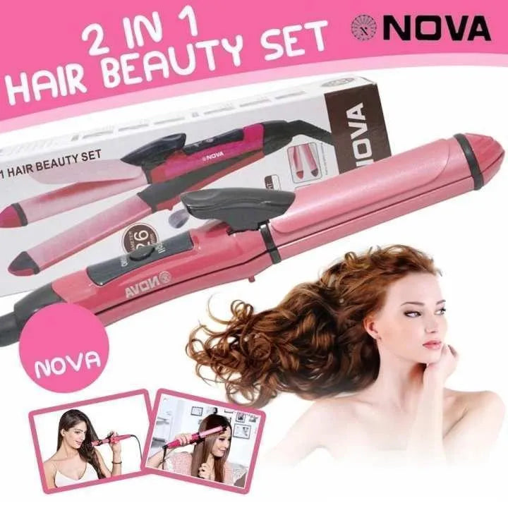 NOVA 2-in-1 Hairstyling set pink