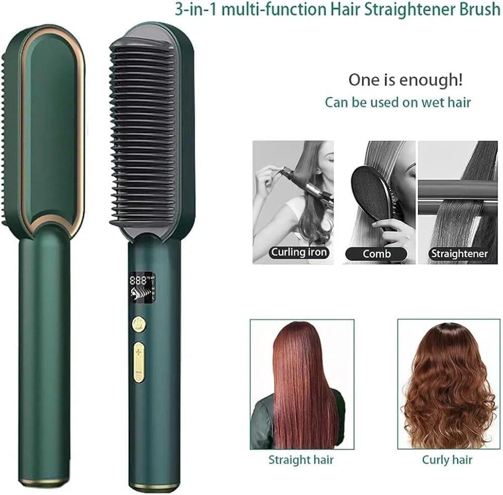Stylish Hair Dryer Brush Black Rose Gold Temperature Control