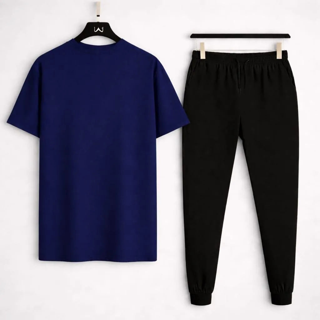 Men track suit Bule cotton slim fit